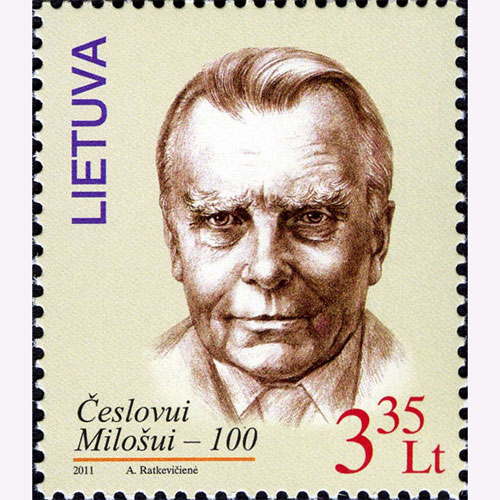 Czesław Miłosz sur un timbre postal
